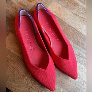 Rothy’s Red Pointed Flats NEW